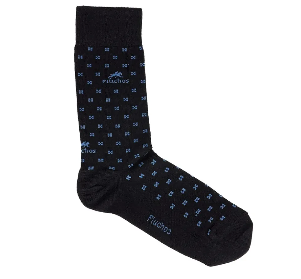 Fluchos CA0009 Calcetines Largos Azules y Cuadros New
